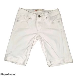 Levi's Youth White Bermuda Shorts - Girls 458